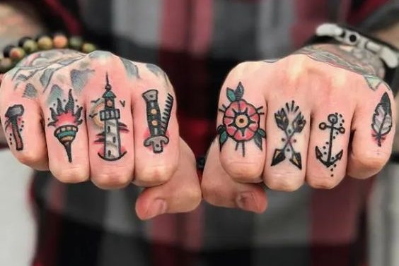 мужские тату на пальцах (4)